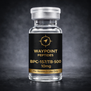 A vial with a label BPC-157/TB-500 10mg, For Research Use Only